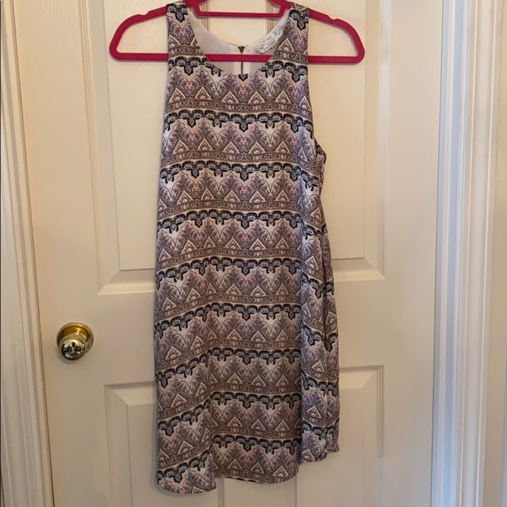 Pink, Black, and Gold Pattern Dress